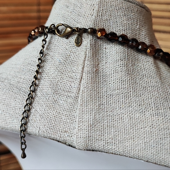 Glass Root Beer and Copper with a Rhinestone Disco Ball Necklace Premier Designs - Picture 4 of 8